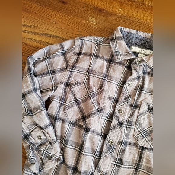 PD&C Boys 10 gray plaid button front shirt - Picture 6 of 8